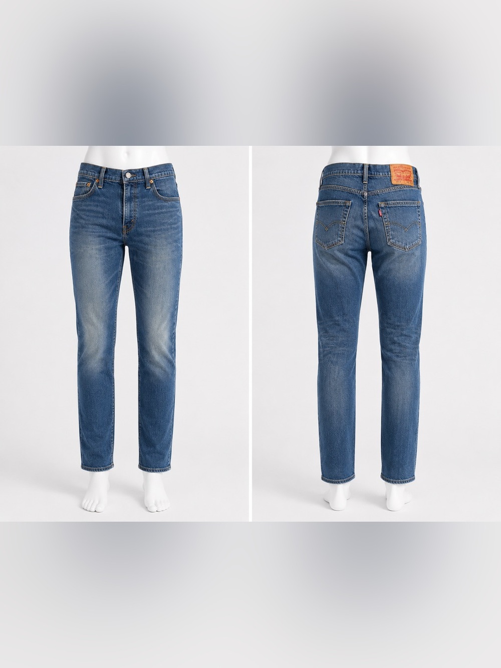 Levi's Blue Denim Jeans with Tan Leather Patch